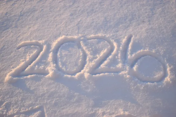 2026 in Schnee geschrieben